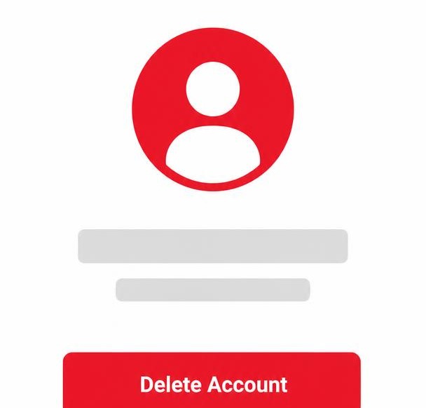 Delete account screen in the Pehli Baat app